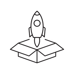 Product release concept line icon. Simple element illustration. Product release concept outline symbol design from startup icon