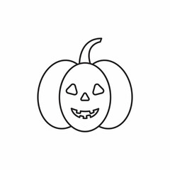 halloween pumplin icon over white