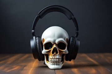 Skull headphone, happy halloween