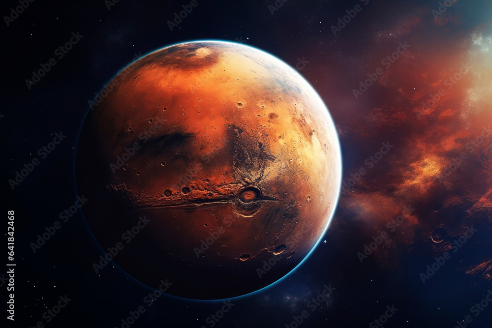 Poster the planet mars. generative ai