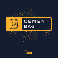 (Cement bag) Icon, Vector sign.