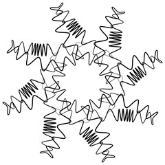 Draw a flower in wavy line. Vector illustration.
