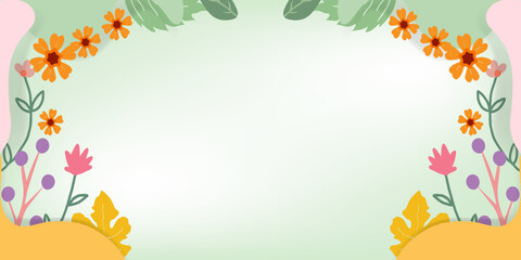 Abstract floral art background vector. Flower style wallpaper with botanical leaves Organic shapes Watercolor. Floral flowers border seamless pattern in sketch style on white background.