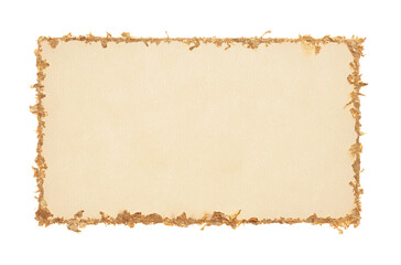 PNG Gold (bronze) glitter empty canvas frame isolated on transparent paper background. Abstract copy space texture.