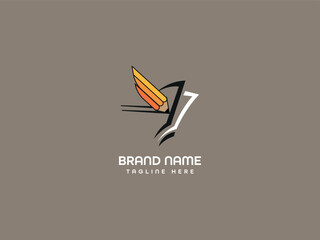 Book And Pencil Logo Design