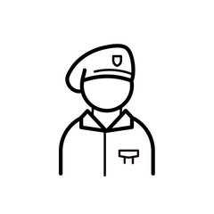 soldier in beret, marine - vector icon