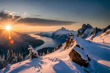 sunset in the mountains