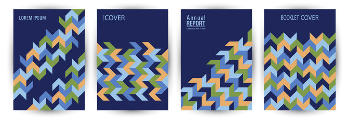 Office brand book cover template set vector design. Swiss style modern flyer template set vector.