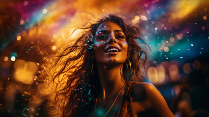 Disco Fever: Close-Up of Euphoric Dancing, Lights and Music Illuminate