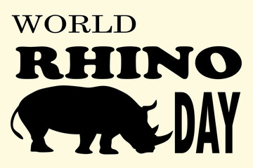 World Rhino Day. Vector illustration for world rhino day. Poster, banner, logo, print for lovers and defenders of rhinos. Animal protection. 22 September
