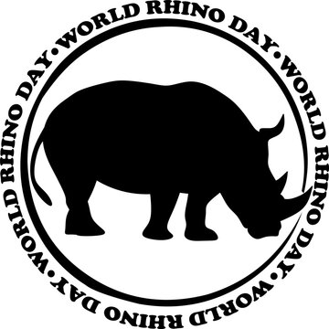 World Rhino Day. Vector illustration for world rhino day. Poster, banner, logo, print for lovers and defenders of rhinos. Animal protection. 22 September