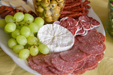 Slices of delicious spanish sausage