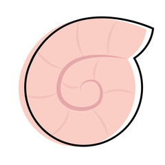 Isolated colored sketch of a sea shell icon Vector