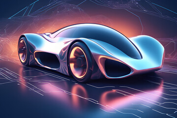 Feel the adrenaline rush as a futuristic sports car showcases its formidable acceleration on a...