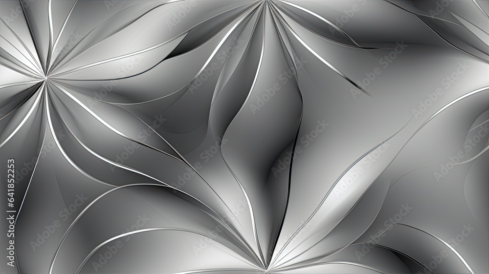 Poster an abstract white and silver light pattern with a gradient of gray, meticulously crafted to seamless