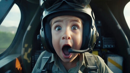 Shocked and surprised novice aviation pilot. Generative AI