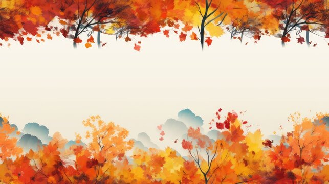 autumn leaves gracefully descending against a backdrop of nature's vibrant hues. The photo captures the magic of the season's colorful transformation. SEAMLESS PATTERN. SEAMLESS WALLPAPER.