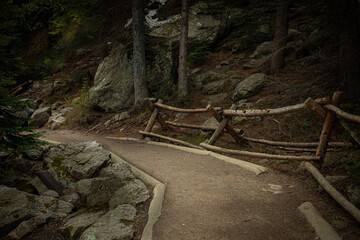 The Path around Bear Lake in the Rocky Mountain National Park in Colorado