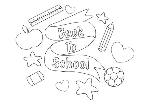vector back to school coloring page