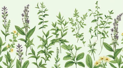  a picture of a bunch of plants that are in the grass.  generative ai