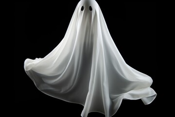 White Ghost on black background.