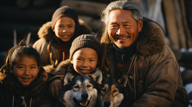 Portrait Of Native Family