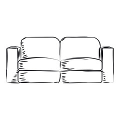 Isolated sketch of a couch furniture Vector