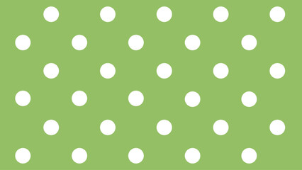 Green seamless pattern with white polka dots