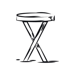 Fototapeta na wymiar Isolated sketch of a wooden table Vector