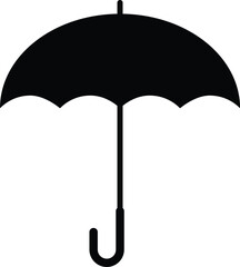 Simple Umbrella Silhouette Design Element Icon Illustration