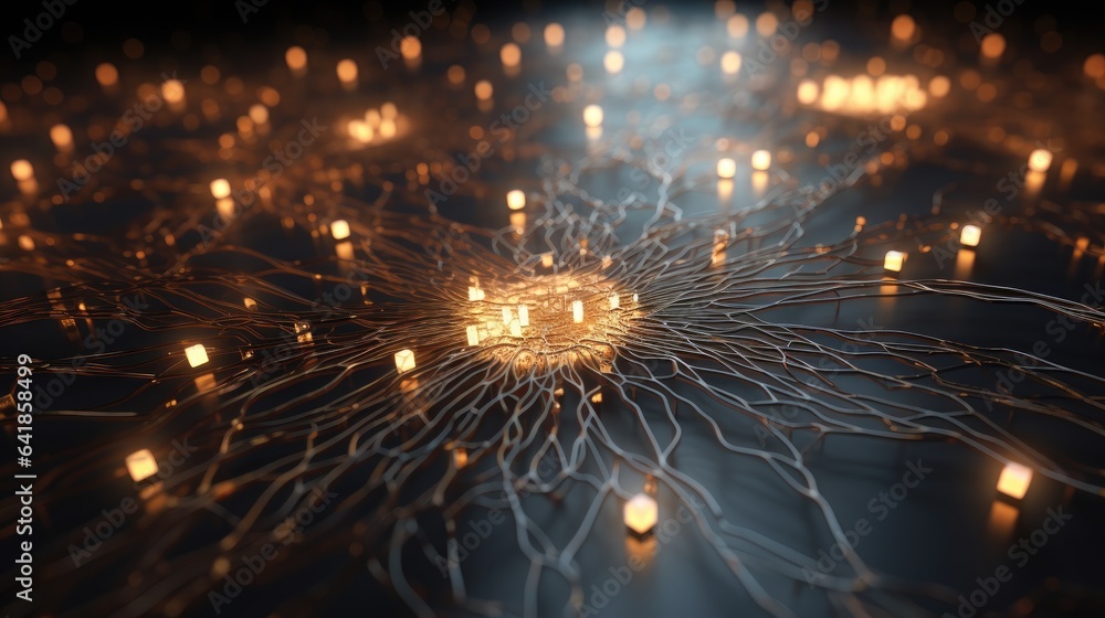 Poster visualizations of the inner workings of a neural network, demonstrating the complex connections betw