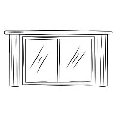 Isolated sketch of a residential window Vector