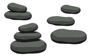 Aromatherapy accessories, massage stones. Hand drawn illustration isolated