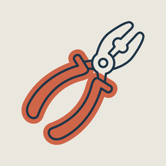 Pliers vector icon. Construction, repair sign