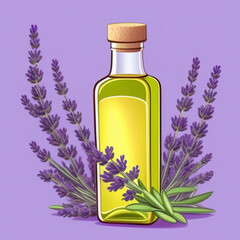 lavender oil art, generative ai, essential oil bottle for design