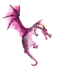 Fototapeta premium green dragon cartoon in a white background