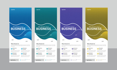 Creative clean and corporate Business roll up banner template design, Roll up banner stand vector minimal design