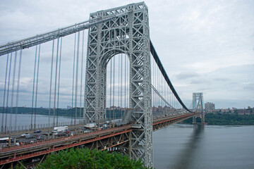 View of the George Washington Bridge and upper Manhattan, taken from Fort Lee Historic Park on an overcast afternoon -23