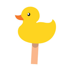 Isolated aim gaming carton duck animal icon Vector