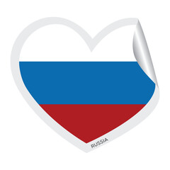 Isolated heart shape with the flag of Russia Vector