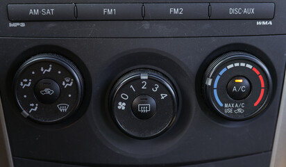 Fototapeta premium Air conditioner symbolizes relief, modernity, climate control, and respite from heat, enhancing indoor living experiences