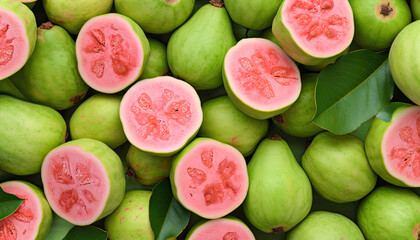 A Pile of Guavas,background of fruit,fruits on the market