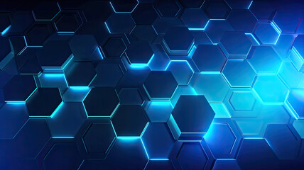 Obraz na płótnie Canvas Futuristic Blue Hexagonal Grid with Starry Effect,blue hexagon background