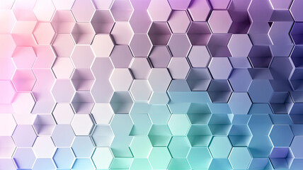 abstract background with hexagons,3D Rendered Hexagonal Grid with Gradient Colors,abstract geometric background