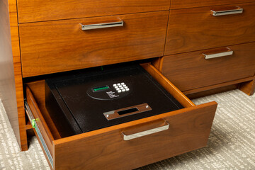 Hotel room same for storing valuables