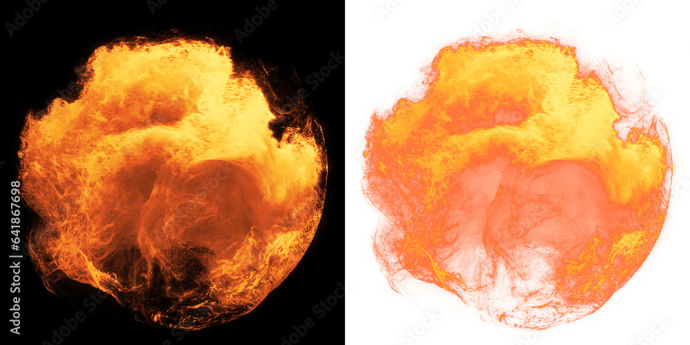 Aufkleber explore a mesmerizing abstract orb constructed from energetic particles, showcasing dynamic hot oran