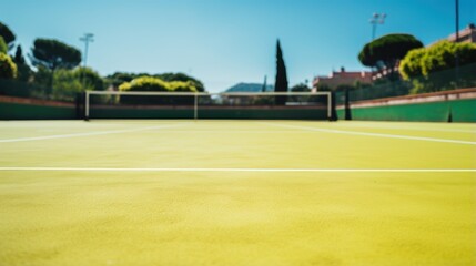 Obraz premium Tennis court and a player on the court.