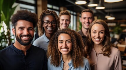 portrait of a technology developer team in happy workplace 