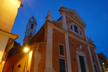 Exterior facade Cathedral of Our Lady of the Assumption in Ajaccio at night , Corsica island. - 641869673