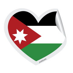 Isolated heart shape with the flag of Jordan Vector